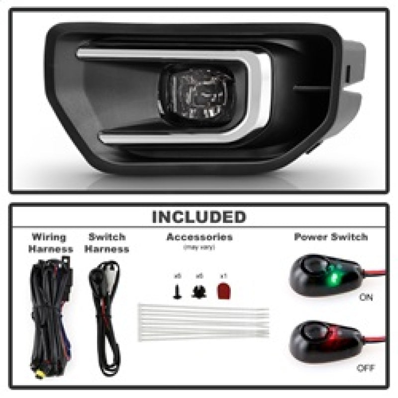 Spyder 24-26 Ford Ranger OEM Full LED Fog Lights w/Switch - Clear (FL-FR24-LED-C)