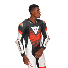 Load image into Gallery viewer, Dainese Laguna Seca 6 1PC Leather Suit Perforated Black/White/Red Fluorescent Size - 44