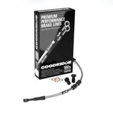 Goodridge 11-14 HD FLSTC Heritage CL (w/ABS) -2in Clear Brake Line Kit w/Black Fittings