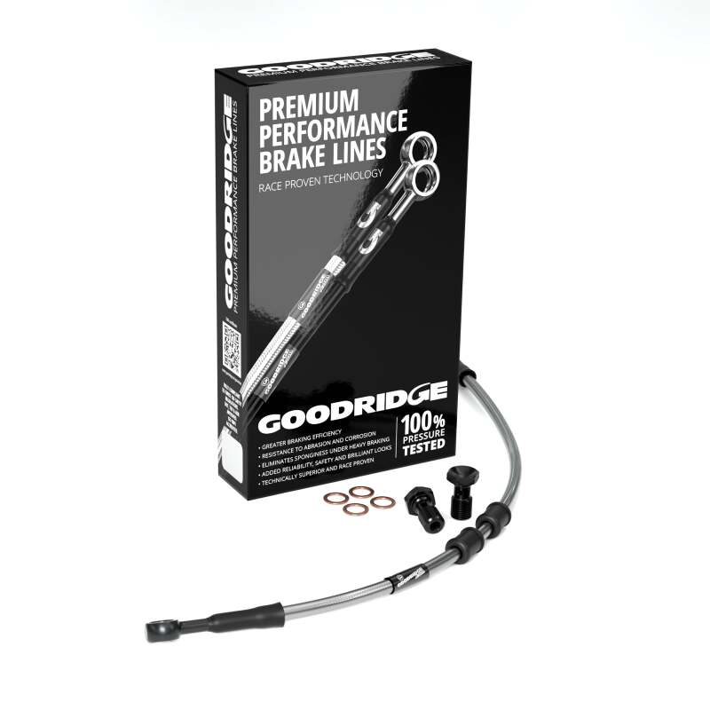 Goodridge 11-14 HD FLSTC Heritage CL (w/ABS) -2in Clear Brake Line Kit w/Stainless Steel Fittings