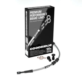 Goodridge 14-15 HD XL883R (w/ABS) +6in Clear Brake Line Kit w/Black Fittings