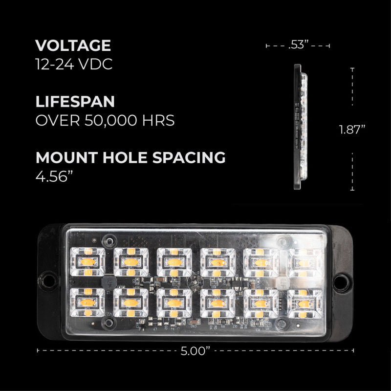 Putco Stinger PRO 12 5in LED Lighthead - (Amber/White)