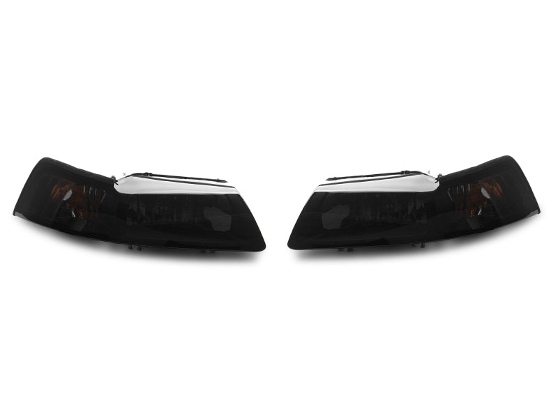 Raxiom 99-04 Ford Mustang Axial Series OE Style Headlights- Black Housing (Smoked Lens)