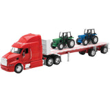 New Ray Toys Peterbilt 387 Flatbed with Farm/ Scale - 1:32