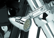 Load image into Gallery viewer, Bikers Choice Chrome Mini LED Turn Signals W/ 41 MM Clamp Universal Custom Pr