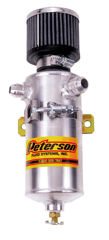 Peterson Fluid Systems Breather Can -12AN & -8AN In w/ Filter