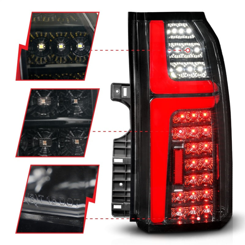 ANZO 15-20 Chevrolet Tahoe Sequential LED Tube Taillights Black