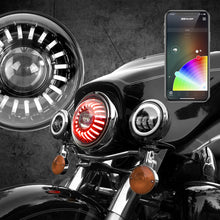Load image into Gallery viewer, XK Glow 7In RGB LED Harley Headlight XKchrome Bluetooth App Controlled Kit