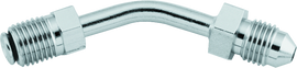 Twin Power Stainless Brake Fitting Male 3/8-24 Inverted Flare to AN-3 Male 45 Degree Adaptor Tube
