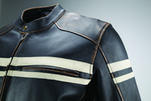 Load image into Gallery viewer, Kuryakyn Leather By River Road Hoodlum Vintage Leather Jacket Black - Small