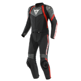Dainese Avro 4 Leather 2PC Suit Black/Anthracite/Red Lava Size - 44