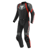 Dainese Avro 4 Leather 2PC Suit Black/Anthracite/Red Lava Size - 46