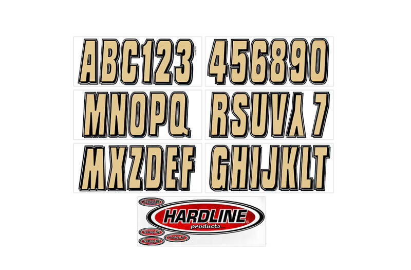 Hardline Boat Lettering Registration Kit 3 in. - 320 Beige/Black