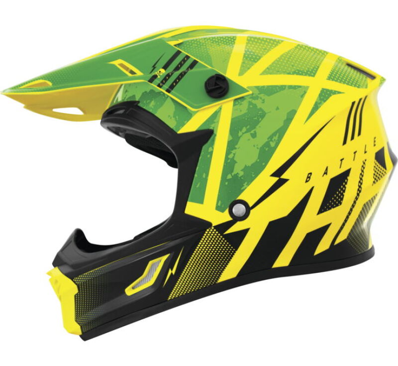 THH Helmets T710XR Battle Green/Black Youth - Medium