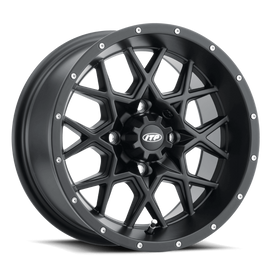 ITP Hurricane 16X7 / 4x156 BP / 4+3 Offset Matte Black Wheel
