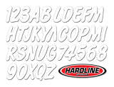 Hardline Boat Lettering Registration Kit 3 in. - 400 White Solid