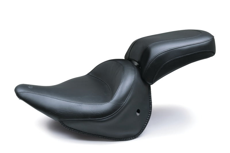 Mustang 05-17 Harley Deluxe (With Standard Rack) Harley Wide Touring Solo Seat - Black