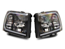 Load image into Gallery viewer, Raxiom 07-13 Chevrolet Silverado 1500 Axial Series Headlights w/ LED Bar- Blk Housing (Clear Lens)