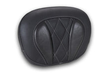 Load image into Gallery viewer, Mustang Deluxe Diamond Touring Sissy Bar Pad Black w/Gun Metal Gray Thread