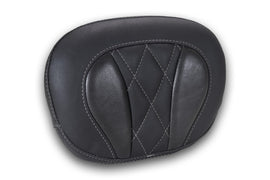 Mustang Deluxe Diamond Touring Sissy Bar Pad Black w/Gun Metal Gray Thread