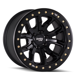 Dirty Life 9303 DT-1 17x9 / 5x139.7 BP / -38mm Offset / 108mm Hub Matte Black Wheel - Beadlock