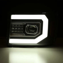 Load image into Gallery viewer, AlphaRex 07-13 GMC Sierra 1500 (No Clsc) LUXX-Series LED Proj HL Chrome w/Actv Lgt &amp; Seq.Sig / DRL