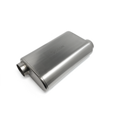Load image into Gallery viewer, Ticon Industries 17in Overall Length 2.5in Thin Oval Titanium Muffler - 2.5in Offset In/Offset Out
