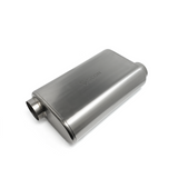 Ticon Industries 17in Overall Length 3in Thin Oval Titanium Muffler - 3in Offset In/Offset Out