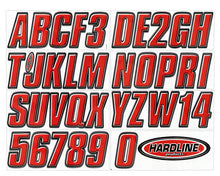 Load image into Gallery viewer, Hardline Boat Lettering Registration Kit 3 in. - 800 Red/Black