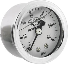 Load image into Gallery viewer, Bikers Choice White Face Liquid Filled Oil Pressure Gauge 0-60 Psi 1/8 NPT