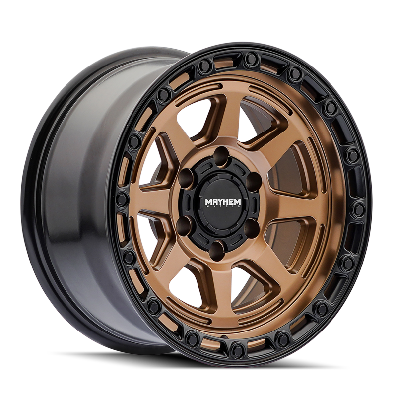 Mayhem 8306 Ridgeline 17x8.5 / 6x135 BP / -6mm Offset / 87.1mm Hub Satin Bronze/Black Lip Wheel