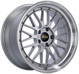 BBS LM 20x8.5 5x114.3 ET30 PFS Diamond Silver Center Diamond Cut Lip Wheel -82mm PFS/Clip Required