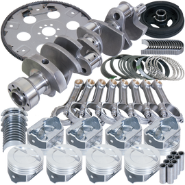 Eagle Chevy 350 1Pc 3.750in Crank 5.700in I-Beam Rods 4.060in Pistons 168 Tooth FP Balanced Assembly