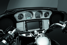 Load image into Gallery viewer, Kuryakyn Deluxe Tri-Line Stereo Trim Kit 14-Up Touring Models Chrome