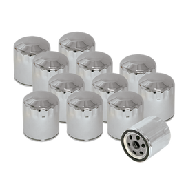 S&S Cycle Shovelhead Models Oil Filters - Chrome - 12 Pack