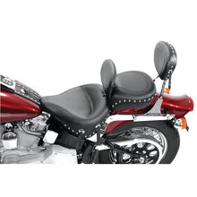 Load image into Gallery viewer, Mustang Harley Low Medallion Sissy Bar Pad (12 inch x 9 inch) w/Studs - Black