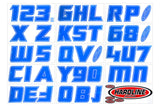 Hardline Boat Lettering Registration Installation Kit 3 in. - 900 Blue