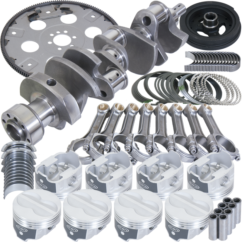 Eagle Chevy 350 1Pc 3.750in Crank 5.700in I-Beam Rod 4.060in Pistons 168 Tooth FP Balanced Assembly