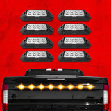 XK Glow Strobe Pod Lights w/ Traffic Modes Ultra Bright LEDs Multiple Modes + Solid On - Amber 8pc