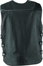 Load image into Gallery viewer, Kuryakyn Leather By River Road Plains Leather Vest Black - Small