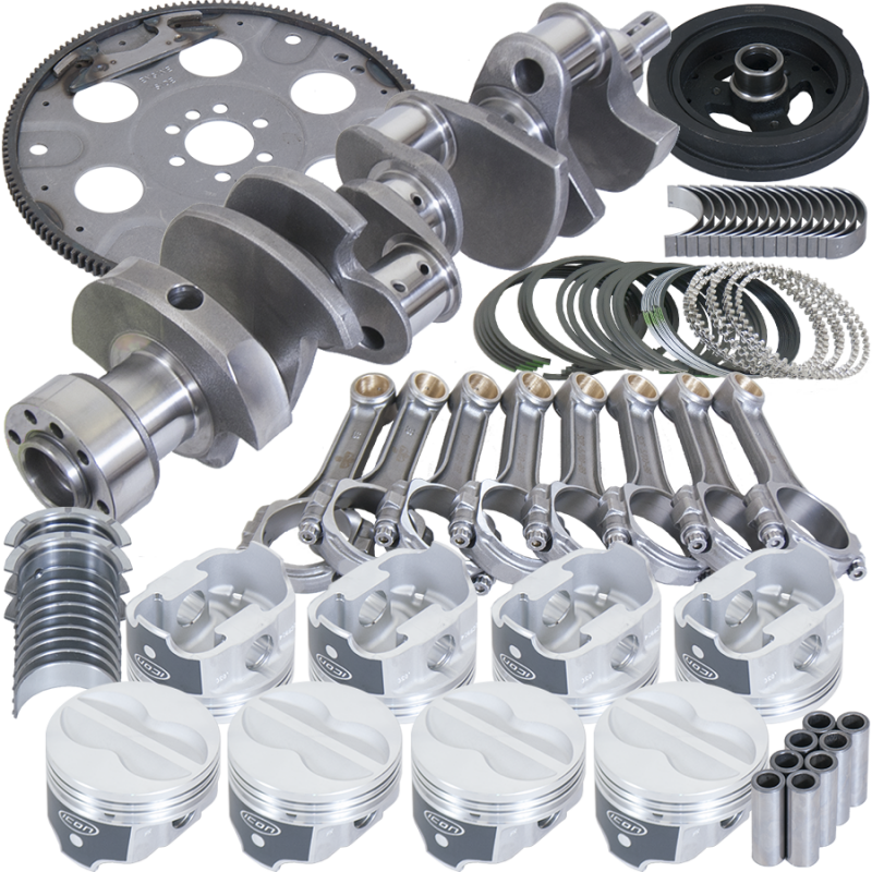 Eagle Chevy 350 1Pc 3.750in Crank 5.700in I-Beam Rod 4.030in Pistons 153 Tooth FP Balanced Assembly