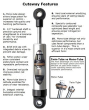 Load image into Gallery viewer, Ridetech 62-67 Chevy II / Nova Rear HQ Shock / 7.55in Stroke / Eye/Stud (Inverted) - Single