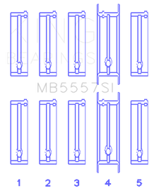 King Engine Bearings Chevrolet 121Ci/Ln2 134Ci (Size +0.75mm) Main Bearing Set