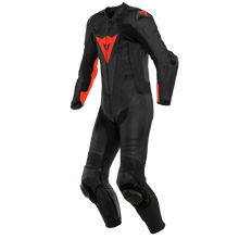 Load image into Gallery viewer, Dainese Laguna Seca 5 1PC Leather Suit Perforated Black/Fluorescent-Red Size - 48