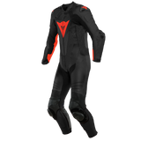 Dainese Laguna Seca 5 1PC Leather Suit Perforated Black/Fluorescent-Red Size - 48