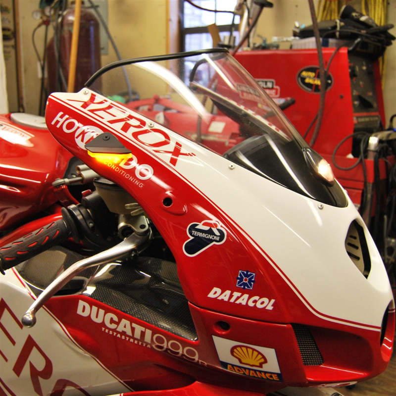 New Rage Cycles 03-06 Ducati 999 Mirror Block Off Turn Signals w/Load EQ