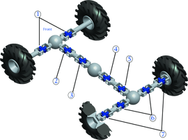 QuadBoss 93-99 Kawasaki KAF620A Mule 2510 (02) Front Axle Inner Universal Joint