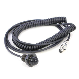 Rugged Radios Hole Mount Steering Wheel Push to Talk Cable (PTT) with Coil Cord for Intercoms