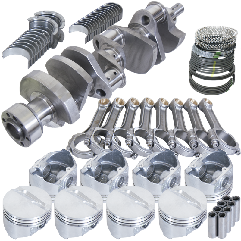 Eagle Chevy 350 1Pc 3.750in Crank 6.000in I-Beam Rods 4.030in Pistons 168 Tooth FP Balanced Assembly