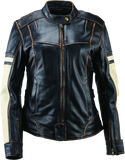 Kuryakyn Leather By River Road Dame Vintage Leather Jacket Black Womens - 2XL